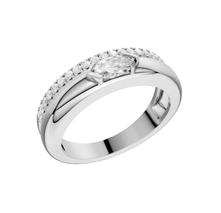LGD .40CTW 14K Yellow Gold Marquise & Round Diamond Right-Hand Ring