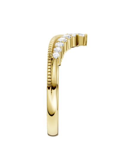 LGD .25CTW 14K Yellow Gold Milgrain Chevron Diamond Band