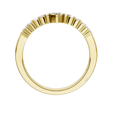 LGD .25CTW 14K Yellow Gold Milgrain Chevron Diamond Band