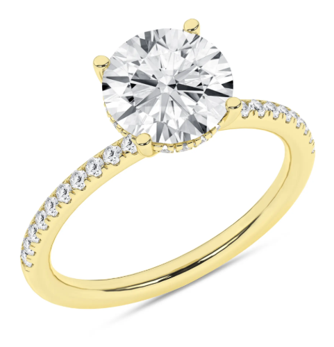 LGD 2.70CTW 14K Yellow Gold Hidden Halo Engagement Ring