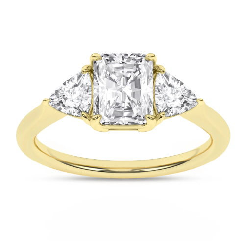 LGD 2.77CTW 14K Yellow Gold Radiant Three-Stone Engagement Ring