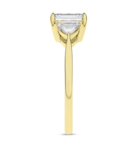 LGD 2.77CTW 14K Yellow Gold Radiant Three-Stone Engagement Ring