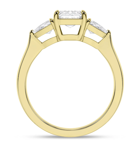 LGD 2.77CTW 14K Yellow Gold Radiant Three-Stone Engagement Ring