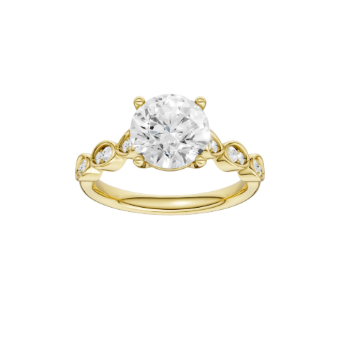 LGD 2.17CTW 14K Yellow Gold Trellis Shank Engagement Ring