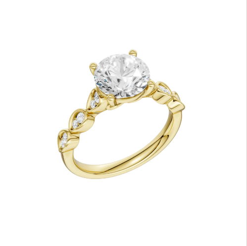 LGD 2.17CTW 14K Yellow Gold Trellis Shank Engagement Ring