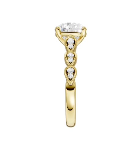 LGD 2.17CTW 14K Yellow Gold Trellis Shank Engagement Ring