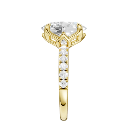 LGD 4.59CTW 14K Yellow Gold Tulip-Head Oval Engagement Ring
