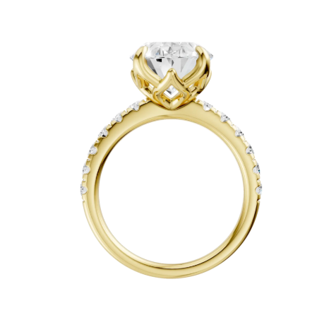 LGD 4.59CTW 14K Yellow Gold Tulip-Head Oval Engagement Ring