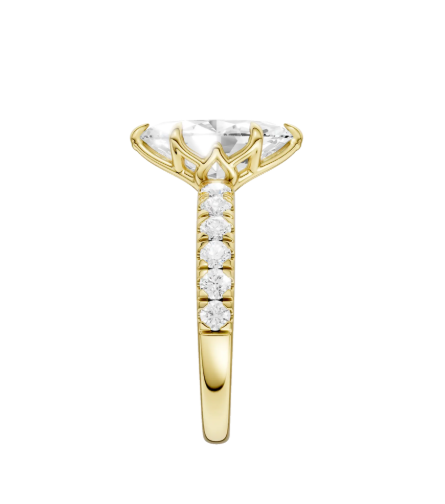 LGD 2.49CTW 14K Yellow Gold Tulip-Head Marquise Engagement Ring