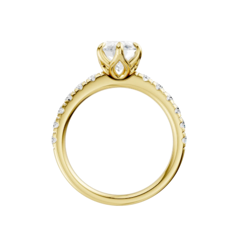 LGD 2.49CTW 14K Yellow Gold Tulip-Head Marquise Engagement Ring