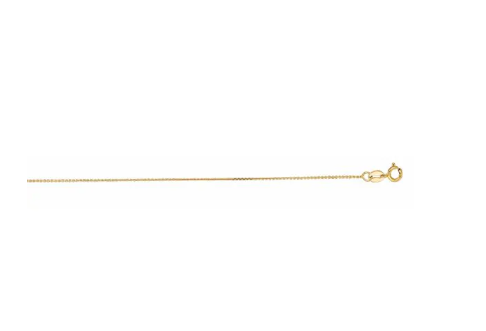 14K Yellow Gold 20" Diamond-Cut Cable Chain .87MM with Spring Ring Clasp