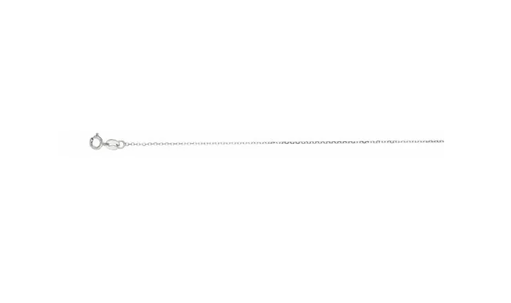 14K White Gold 18" Diamond-Cut Cable Chain .87MM with Spring Ring Clasp
