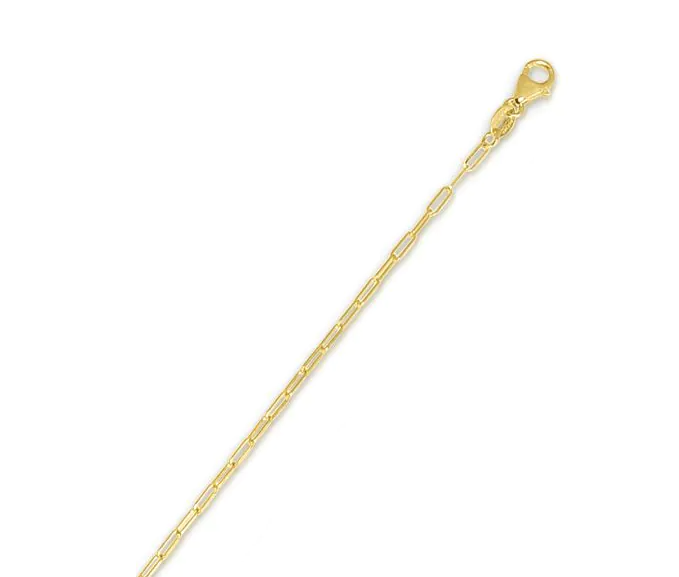 14KYG 20" 1.5MM Paperclip Chain with Lobster Clasp