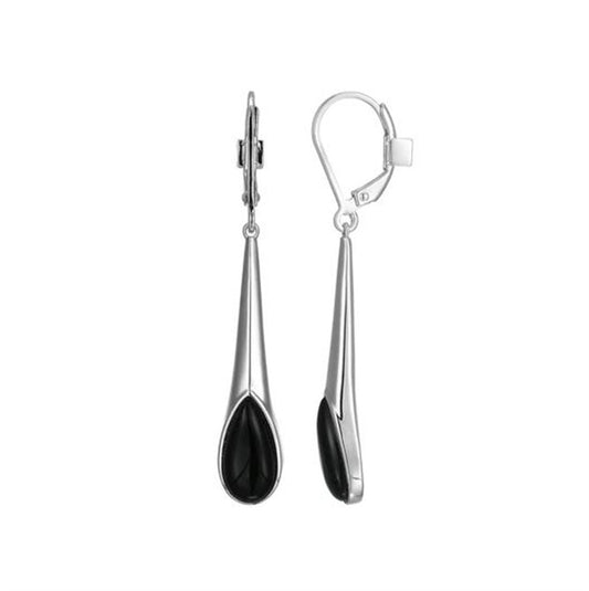 ELLE Ethereal Drops Black Agate Drop Earrings