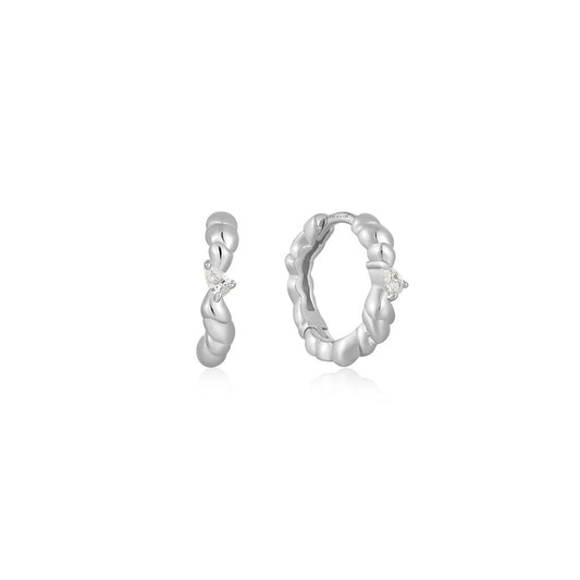 Elegant Ania Haie Twisted Wave Huggie Hoop Earrings