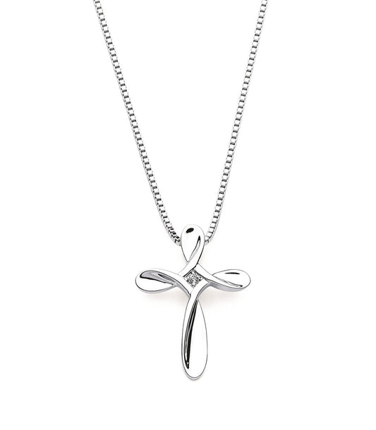 STERLING SILVER DIAMOND CROSS