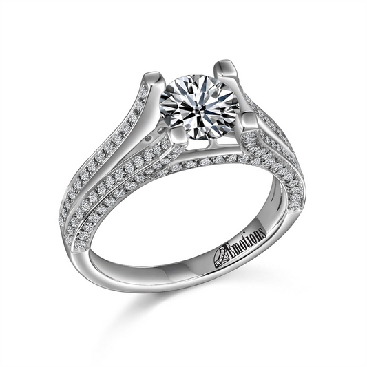 Exquisite Split Shank Ring Semi-Mount with .66Ct Diamonds