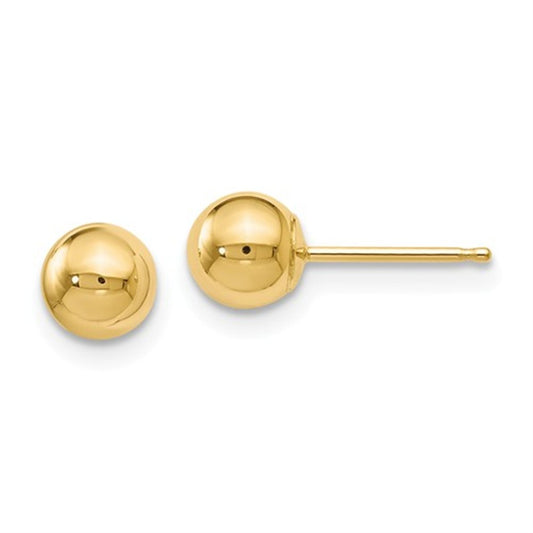 14K Yellow Gold 5mm Ball Stud Earrings
