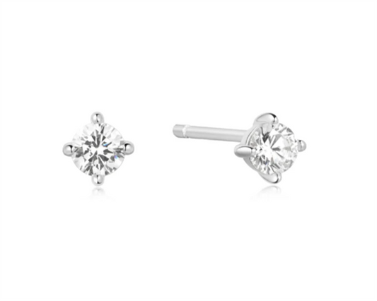 Ania Haie “Heart Hunter” Solitaire Stud Earrings – Sterling Silver