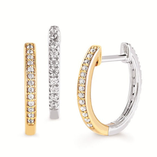 1/4 Ctw. Reversible Hoop Earrings in 10K Gold
