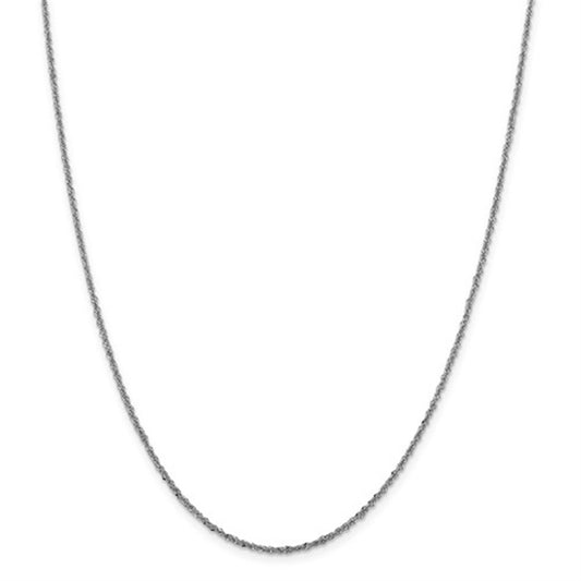 14K White Gold 1.6MM Sparkle Singapore Chain – 18" Lobster Clasp