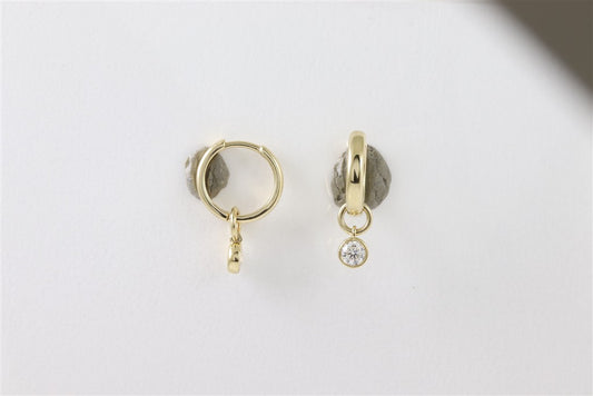 EARRINGS-2 RD 0.30Ct-14K Y 1.7