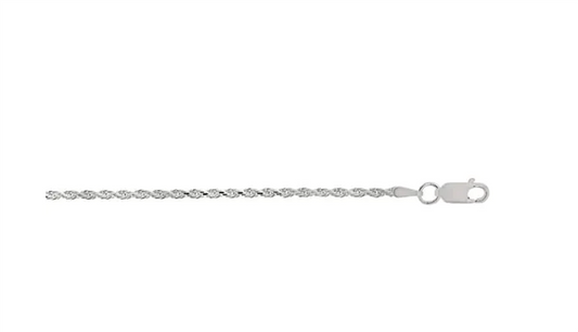 Sterling Silver 18" Diamond-Cut Rope Chain with Lobster Clasp