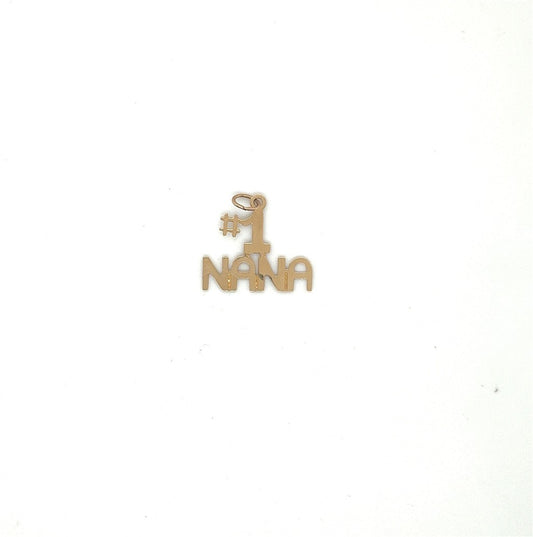 14K Yellow Gold #1 Nana Pendant 0.29g