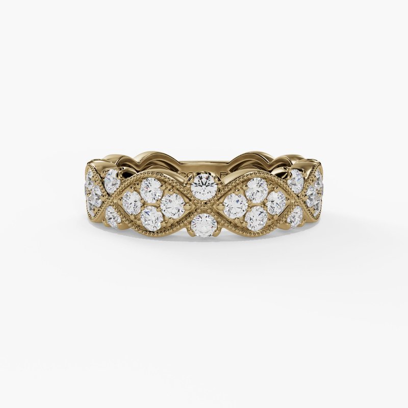 14K Yellow Gold .65CTW Diamond Fashion Ring with Milgrain Details