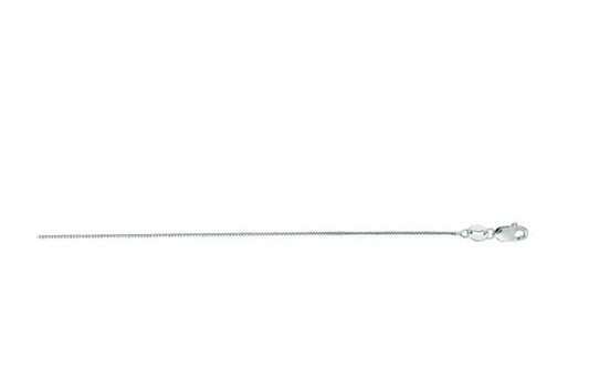 14K White Gold 18" Box Chain with Lobster Clasp
