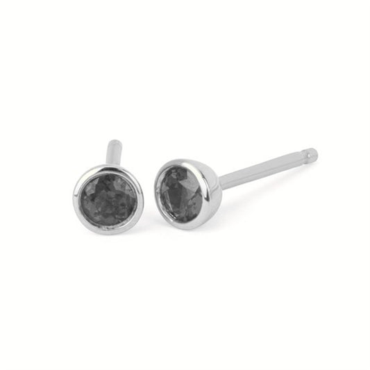 Created Ruby Bezel Birthstone Stud Earrings