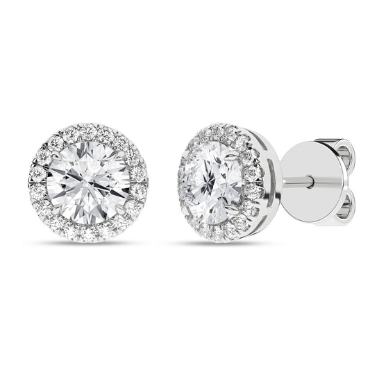 LGD 2.02CTW 14KWG HALO STUD EA
