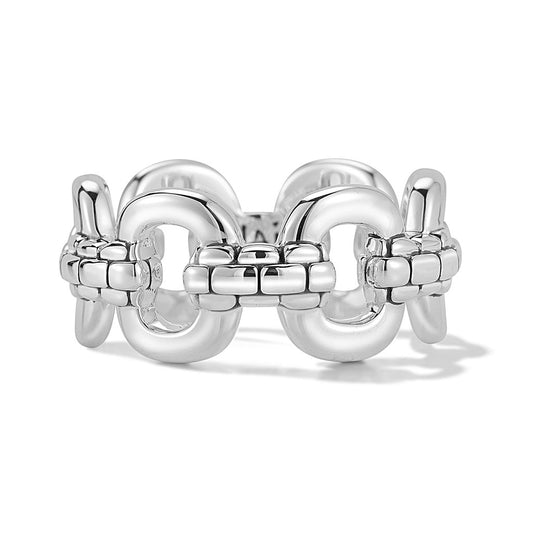 JAI Sterling Silver Statement Link Ring  with Inte | Silver Rings