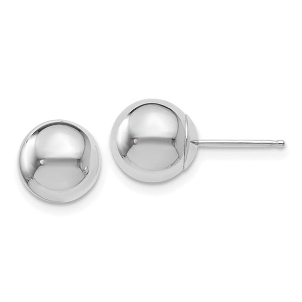Classic 14K White Gold 8MM Ball Stud Earrings