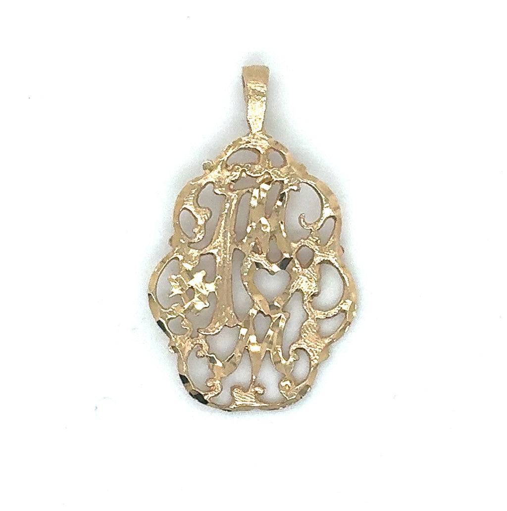 14K Yellow Gold #1 MOM Pendant 1.62g