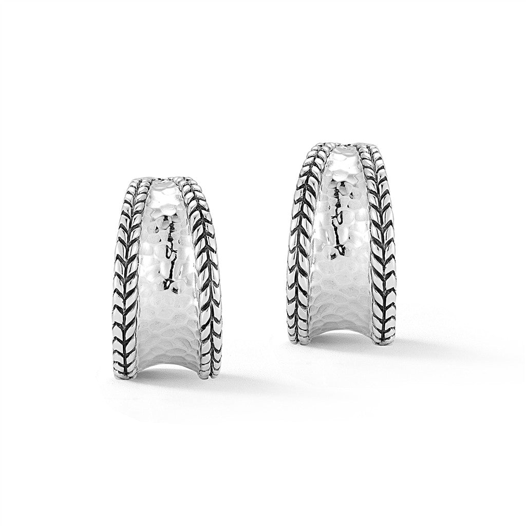 JAI Sterling Silver 3/4 Hoop Earrings with Concave | Silver Earrings