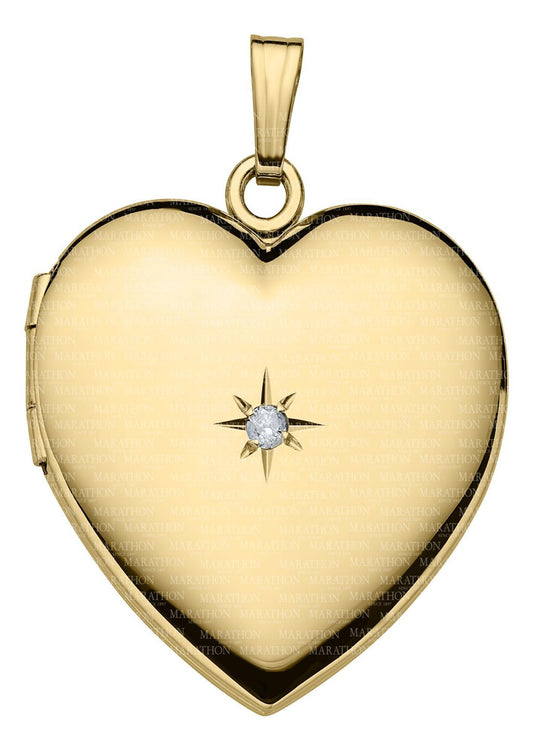 14K Gold Filled Heart Diamond Locket