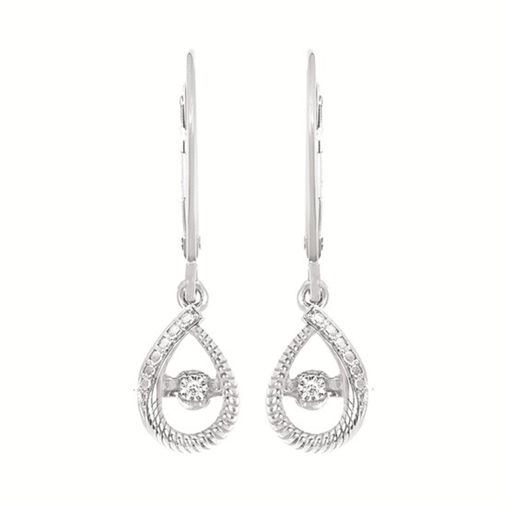 SS .02CTW Shimmering Diamond Pear-Shaped Earrings