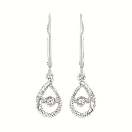 SS .02CTW Shimmering Diamond Pear-Shaped Earrings