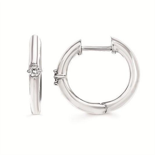 SS .01CTW Diamond Hoop Earrings – Subtle Sparkle