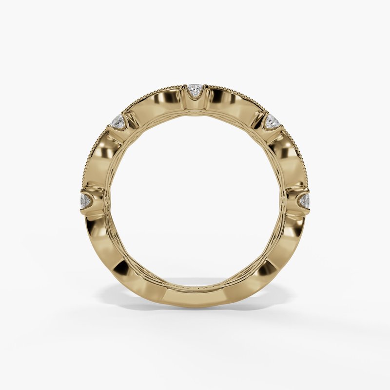 14K Yellow Gold .65CTW Diamond Fashion Ring with Milgrain Details