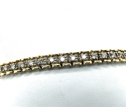 10K Yellow Gold Diamond Bracelet – 1CTW
