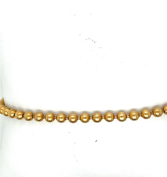 14K Yellow Gold Beaded Ball Bracelet – 7.5"