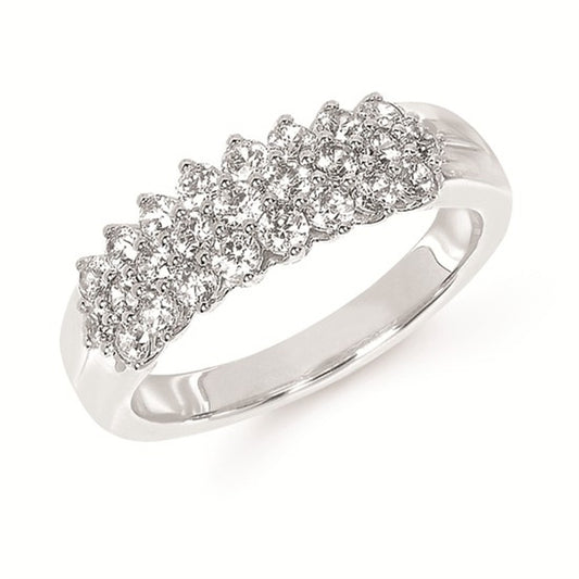 14KWG 25th Anniversary Diamond Band – 1CTW Three-Row Elegance | Parker Jewelers Carlisle