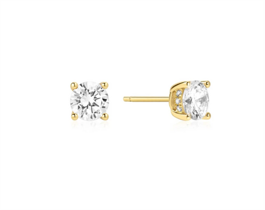 Gold Just You Solitaire Stud Earrings