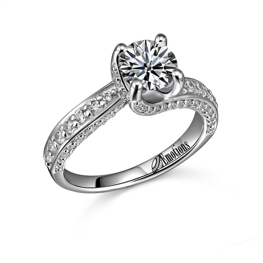 Stunning Diamond Ring Semi-Mount with Subtle Twist