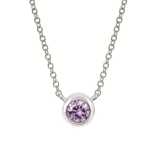 Created Alexandrite Bezel Birthstone Pendant with 18" Chain
