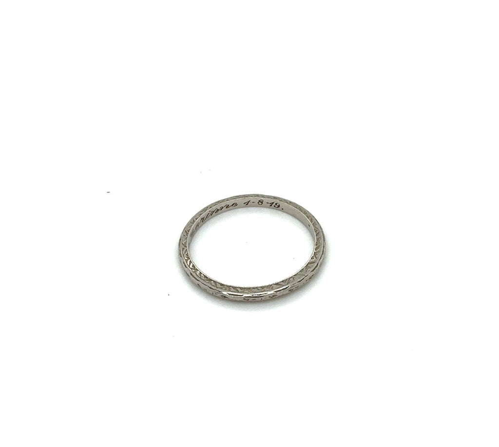 Thin Platinum Band with Continuous Design