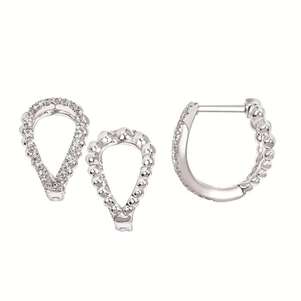 1/4 Ctw. Reversible Hoop Earrings in 10K Gold