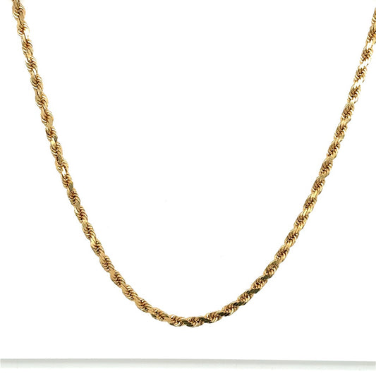 14K Yellow Gold Estate Rope Chain – 20"